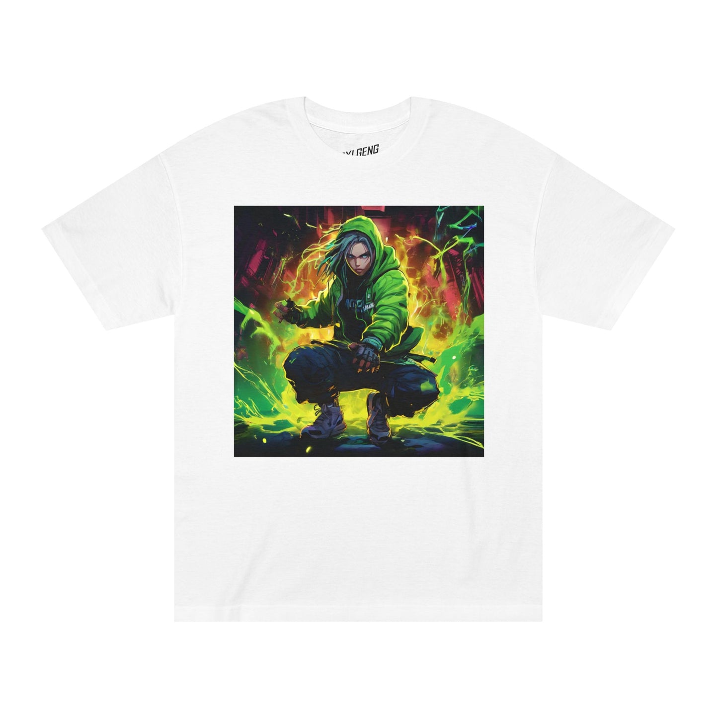 "PXLGENG 'Bad Guy Beatdown' cyberpunk graphic t-shirt for edgy alternative fashion fans