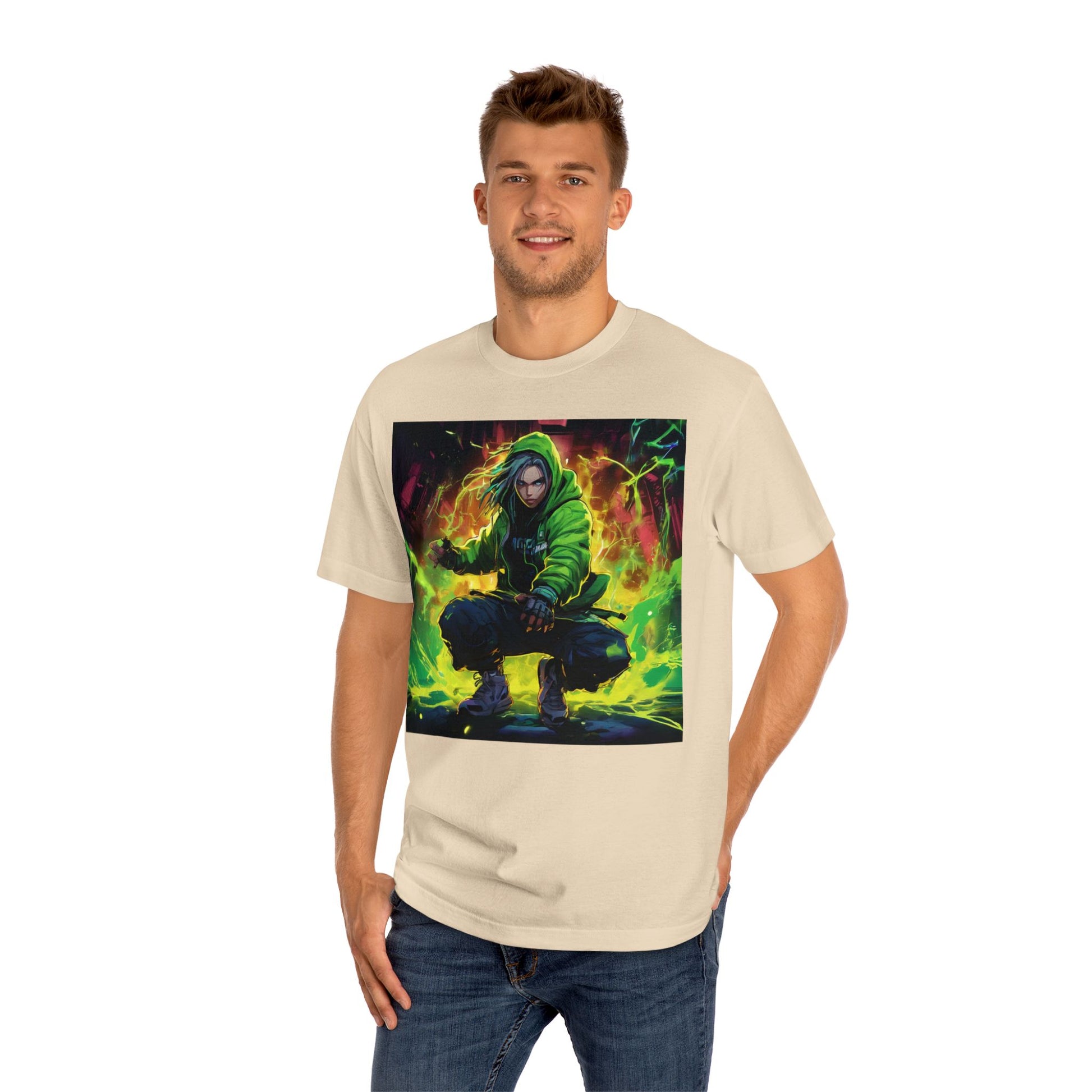 "PXLGENG 'Bad Guy Beatdown' cyberpunk graphic t-shirt for edgy alternative fashion fans