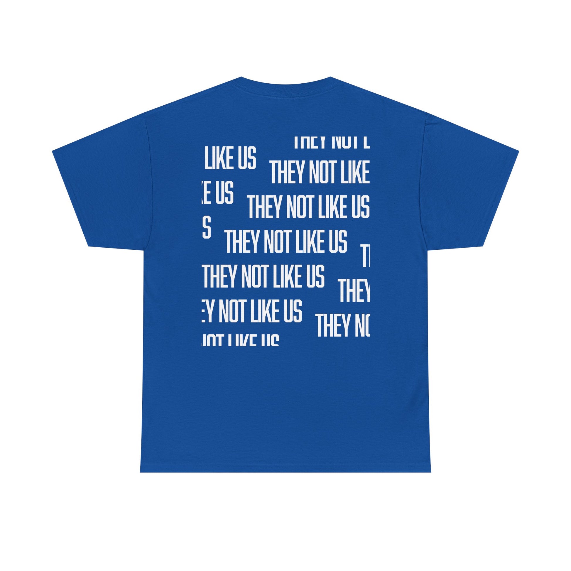 Royal Blue "Say Drake" T-Shirt Back View with the iconic words "They Not Like Us"- Unisex Cotton Tee with Bold Design