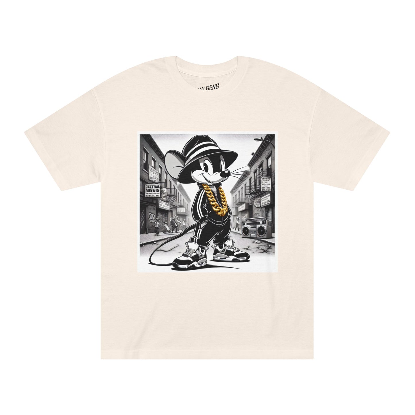 PXLGENG 'RUN M.I.C.' bold graphic t-shirt inspired by hip-hop and alternative streetwear