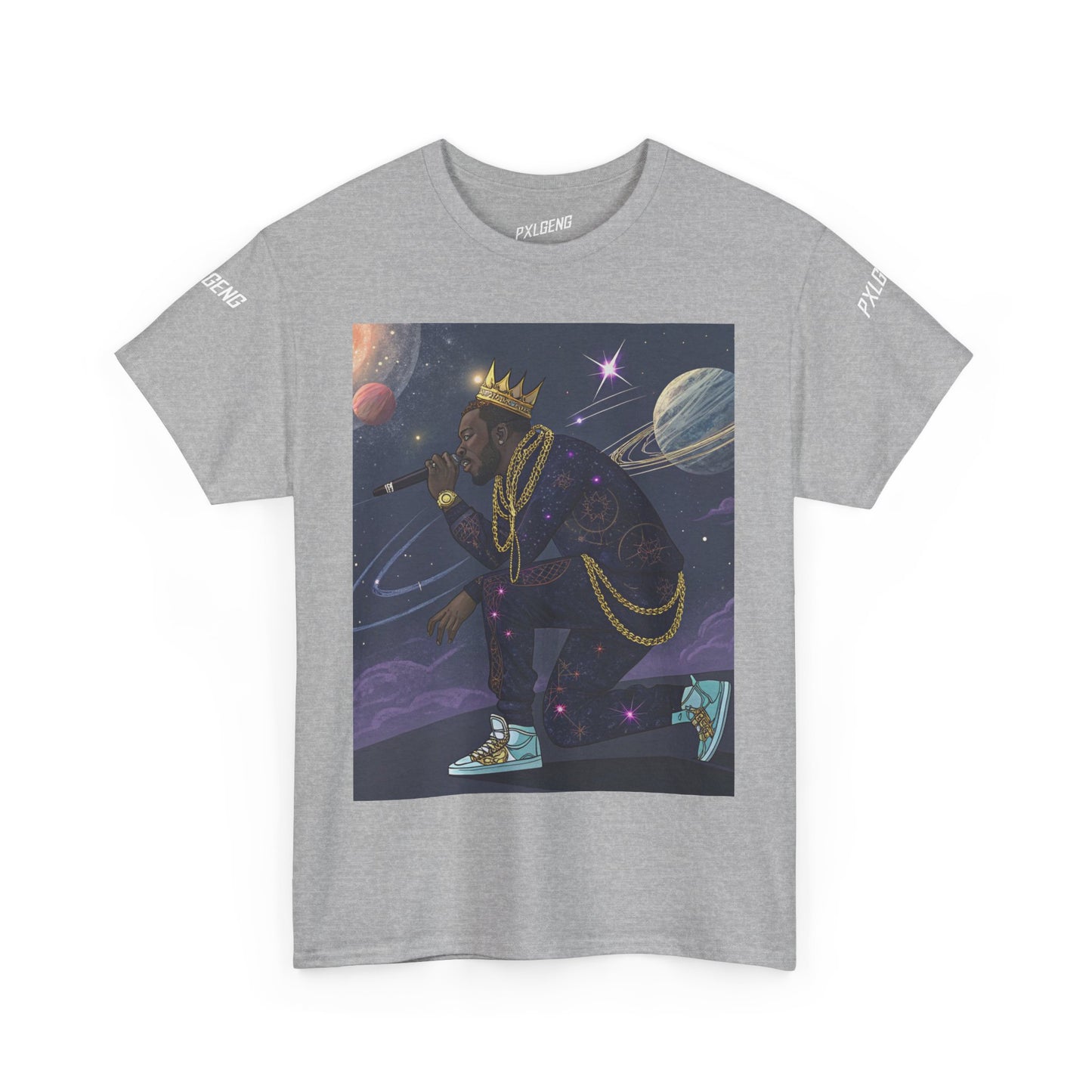 PXLGENG 'Destroyer of Worlds' cosmic graphic tee in black for edgy alternative wear