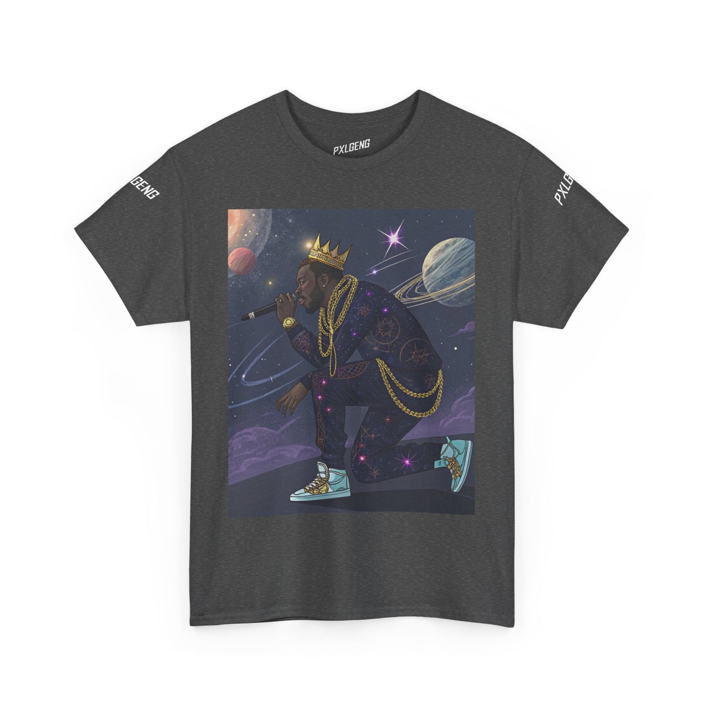 PXLGENG 'Destroyer of Worlds' cosmic graphic tee in black for edgy alternative wear