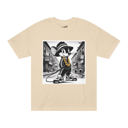 PXLGENG 'RUN M.I.C.' bold graphic t-shirt inspired by hip-hop and alternative streetwear