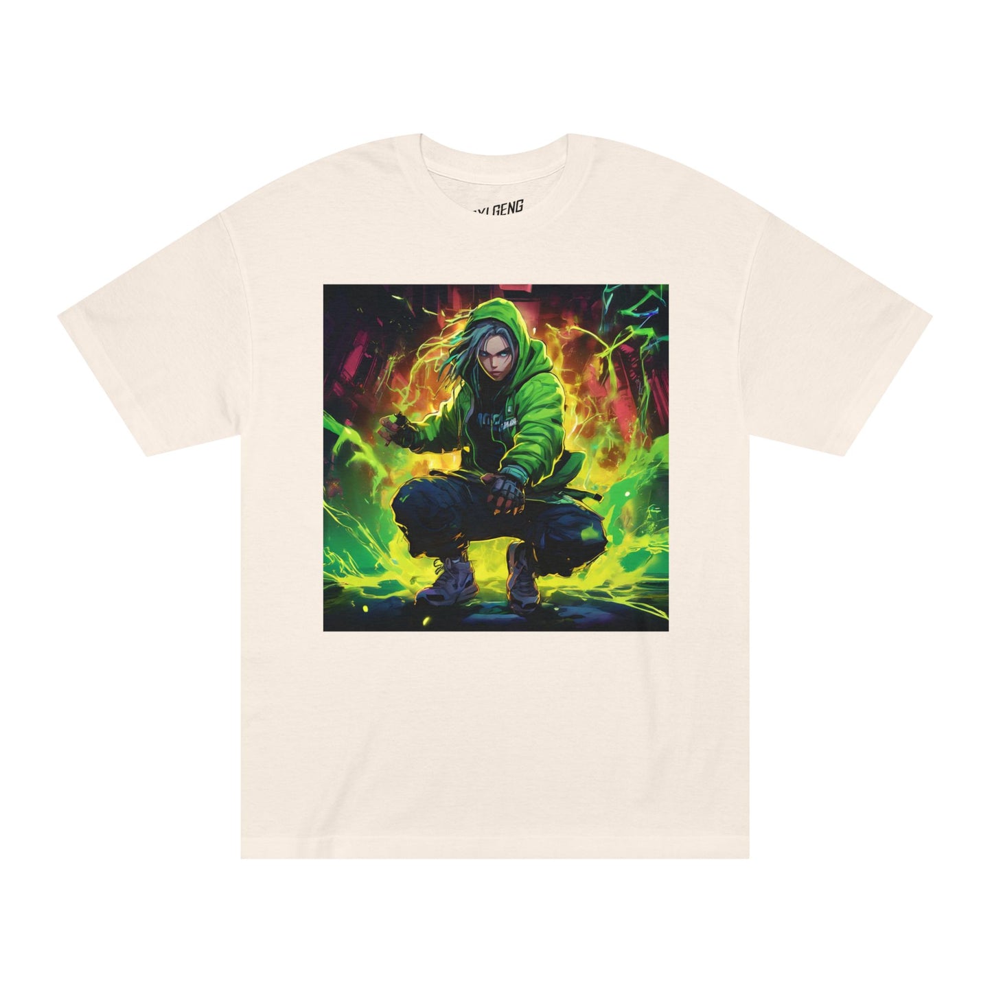 "PXLGENG 'Bad Guy Beatdown' cyberpunk graphic t-shirt for edgy alternative fashion fans