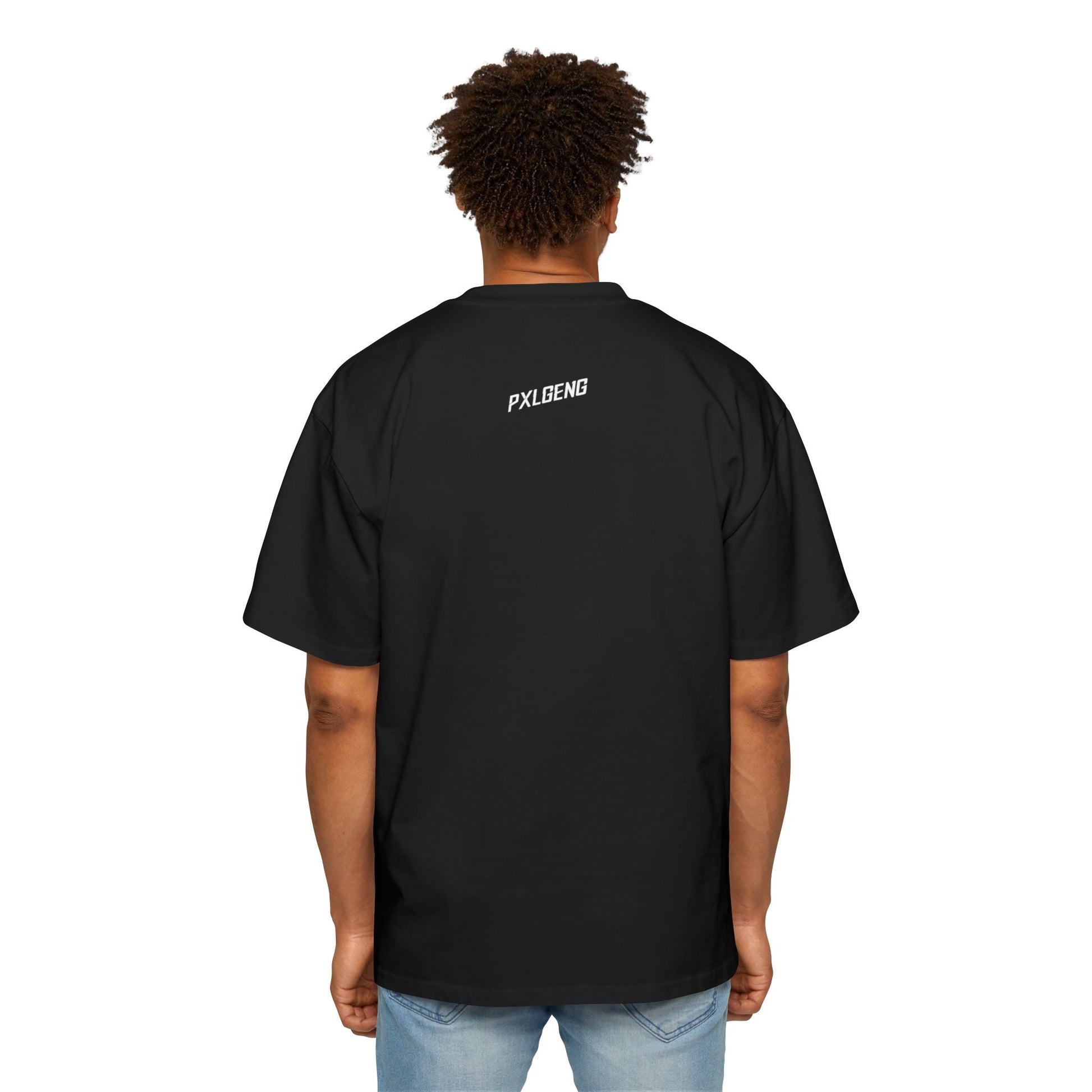 PXLGENG 'Bad Guy Beatdown' heavy oversized cyberpunk t-shirt for bold streetwear lovers