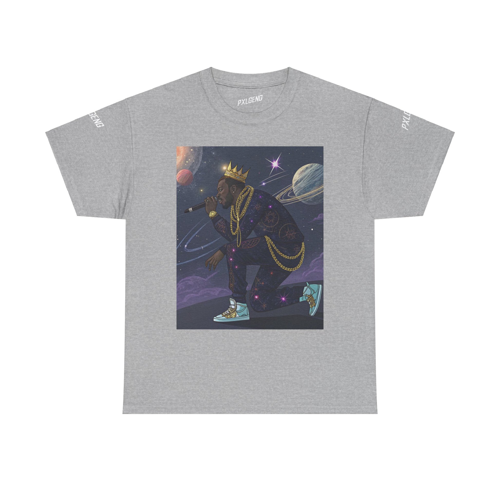 PXLGENG 'Destroyer of Worlds' cosmic graphic tee in black for edgy alternative wear