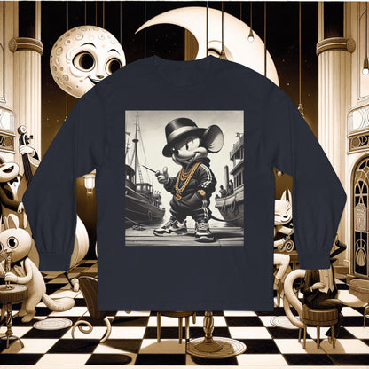 PXLGENG 'RUN M.I.C.' Front Design - long sleeve t-shirt inspired by vintage hip-hop culture